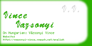 vince vazsonyi business card